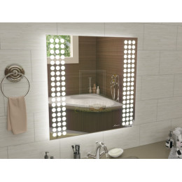 Квадратное зеркало с подсветкой для ванной Терамо 90x90 см
